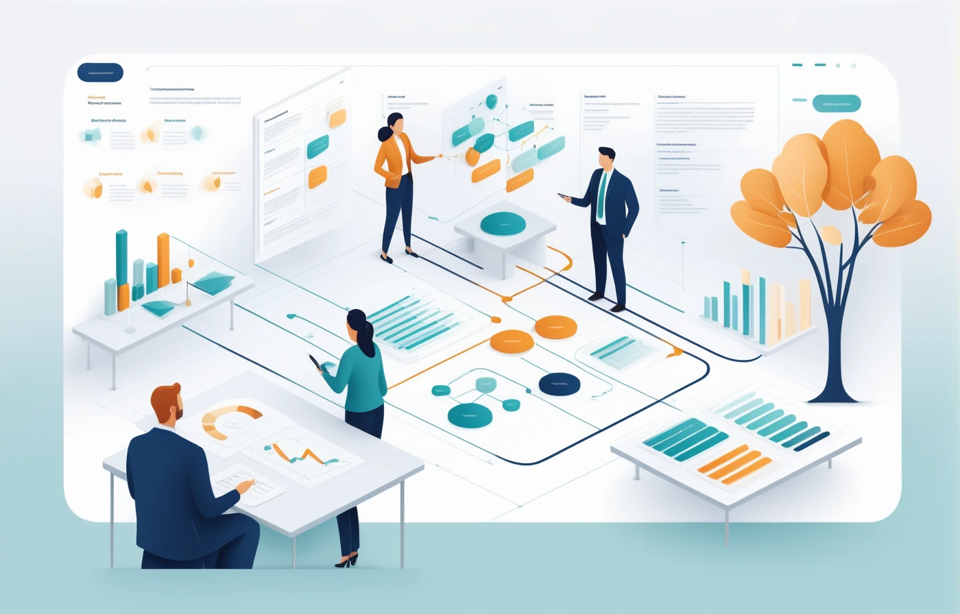 Illustration of a business AI evaluation framework showing task scope, supervision, risk, and economics