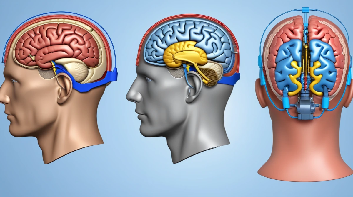 Editorial comparison graphic showing scalp, vascular, and cortical brain-computer interface approaches in one layout.