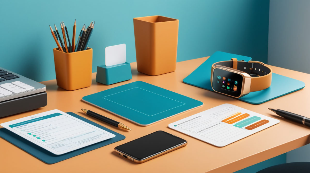 Editorial illustration of a wearable neurotechnology evaluation checklist with study cards and safety cues.