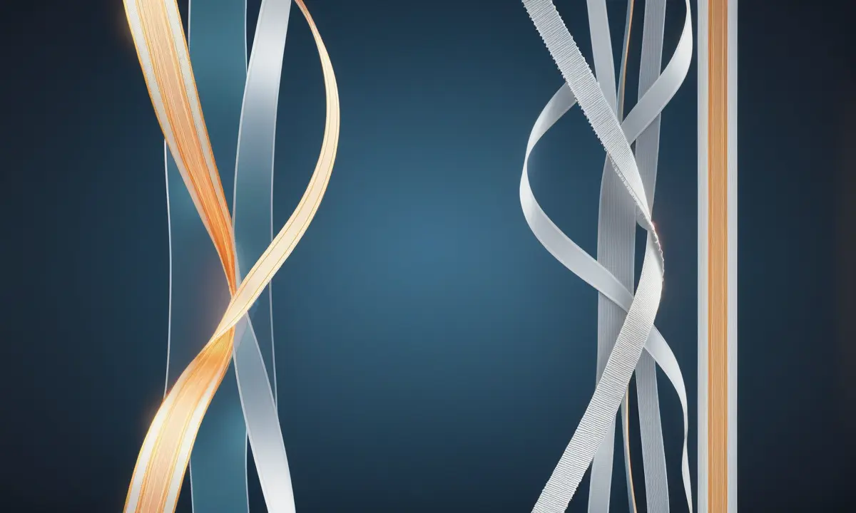 Editorial illustration of a memory ribbon shown in two stages, hardening into storage and then reopening for possible updating