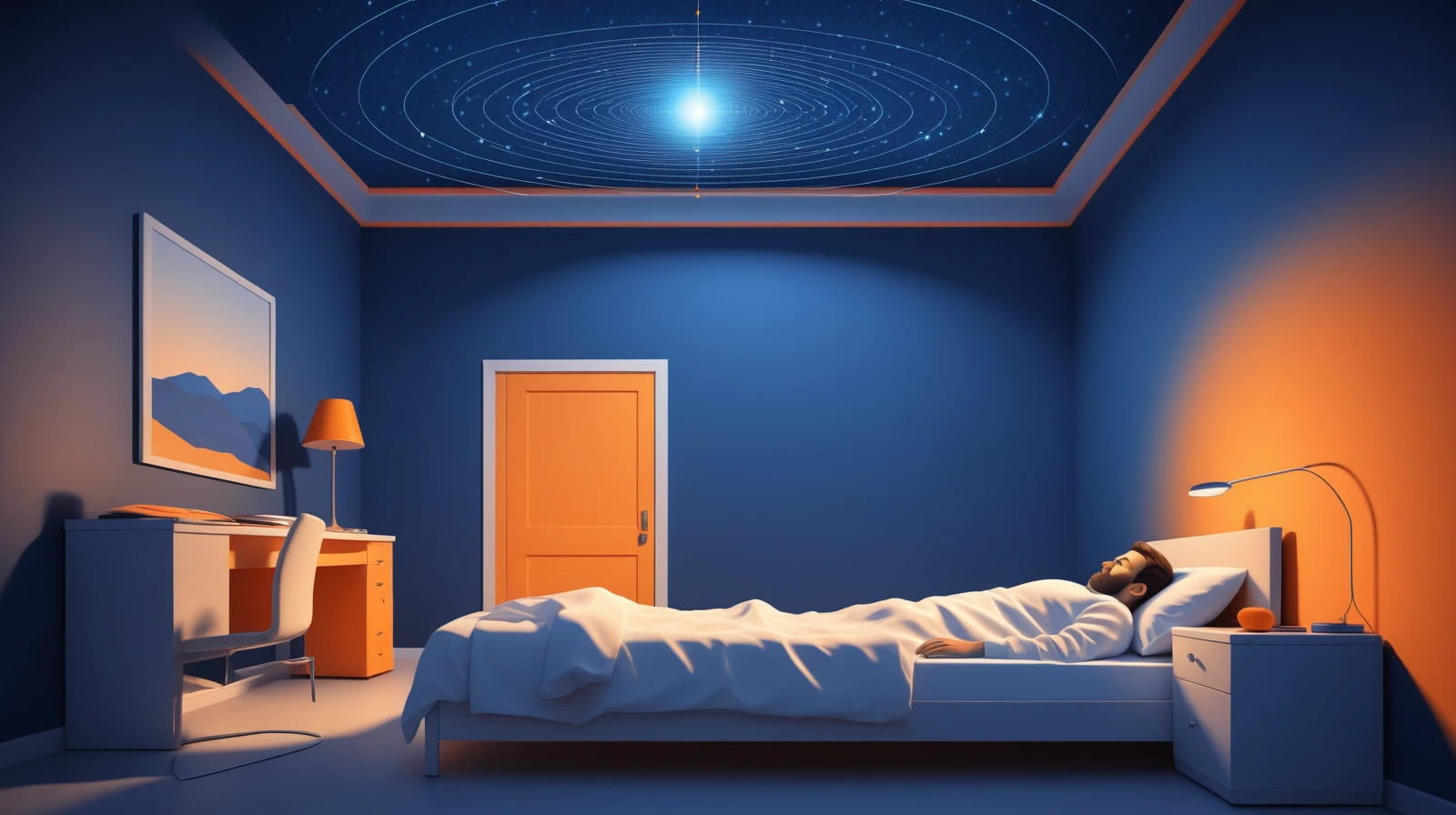 Illustration of a lucid dreamer signaling from inside the dream to show why lucid dreaming is easier to study
