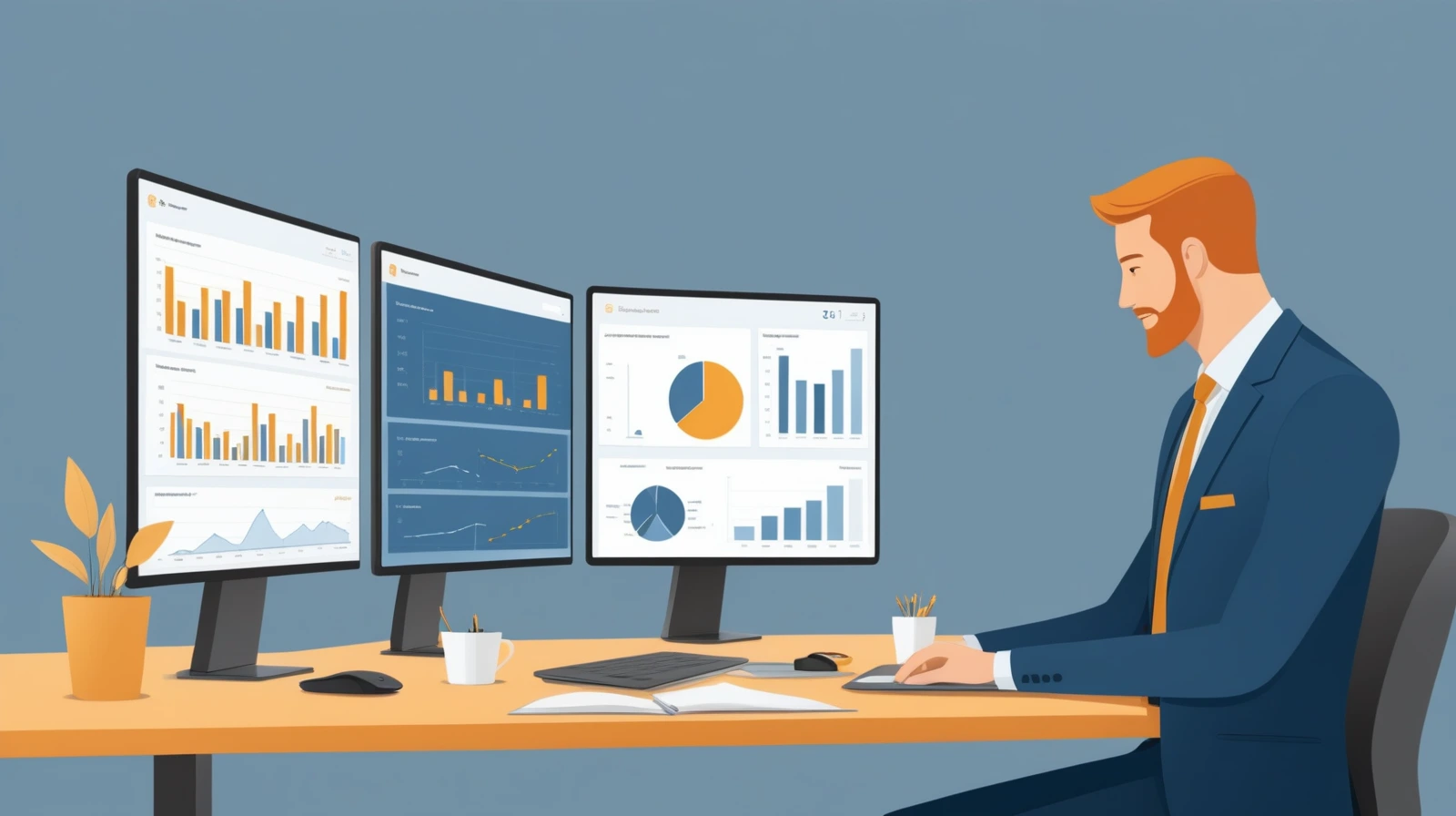 Illustration of a manager reviewing an AI recommendation before making the final decision.