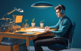 Editorial illustration of a person using AI as a thinking sidecar rather than a replacement for thought.