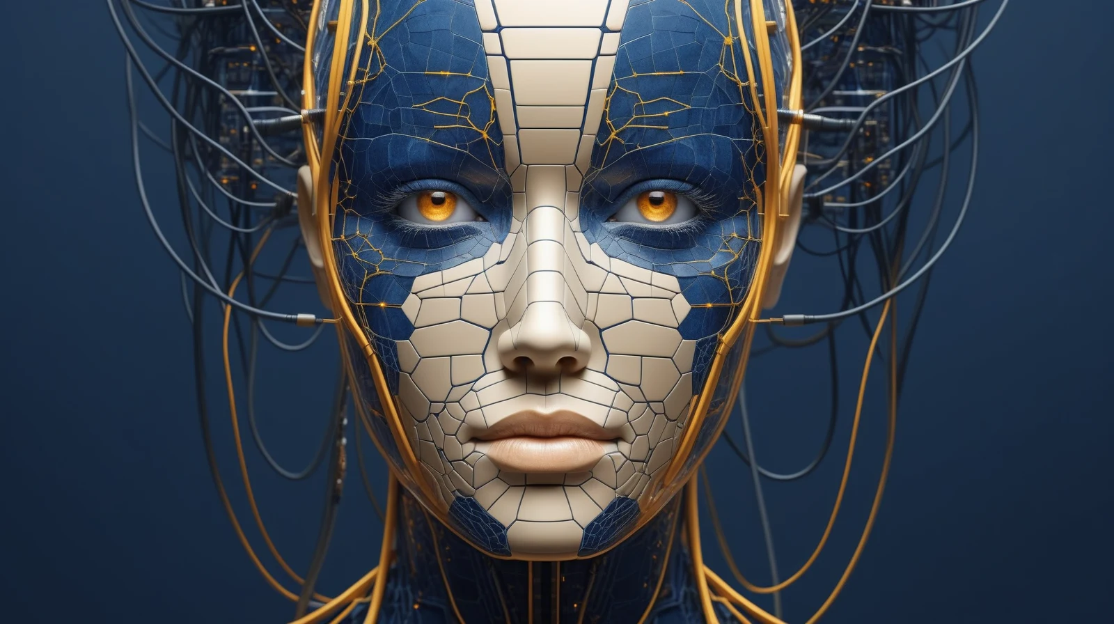 Editorial illustration representing the idea of a human mind being transferred into a digital environment.