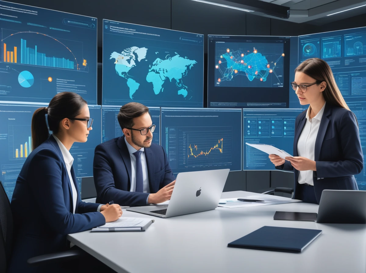 Editorial illustration of researchers reviewing AI risk reports, evaluations, and security controls around a frontier model deployment pipeline.