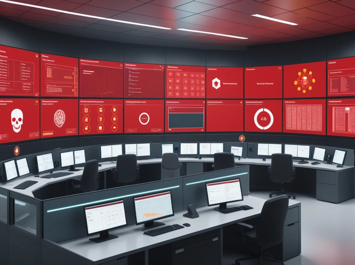 Editorial illustration of human reviewers monitoring an AI control room with risk flags and intervention checkpoints.
