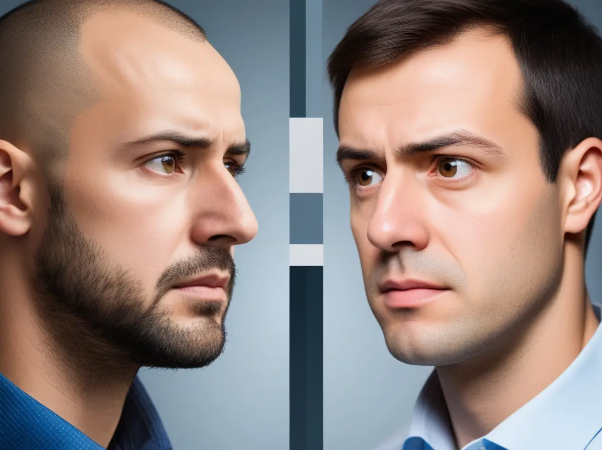 Split illustration comparing visible alertness with hidden declines in judgment and cognitive quality.