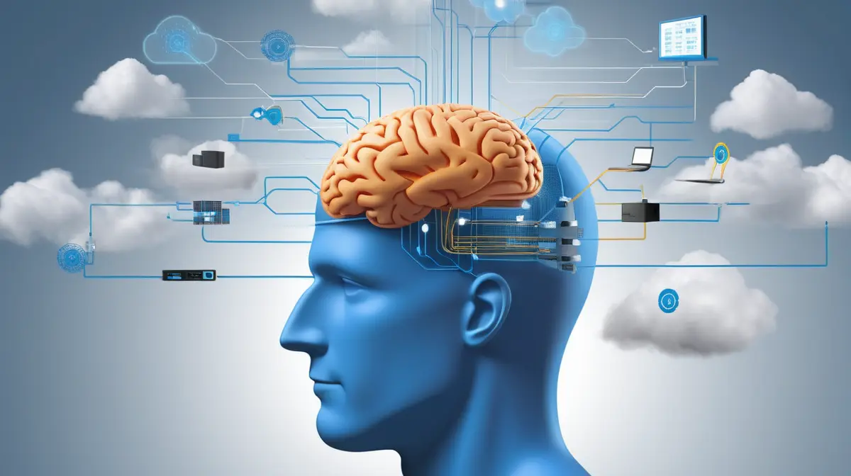 Diagram-style illustration of brain signals moving through capture, storage, and retrieval layers.