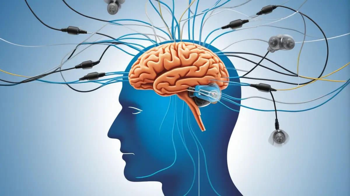 Diagrammatic editorial image of a controlled brain-to-brain signaling experiment.