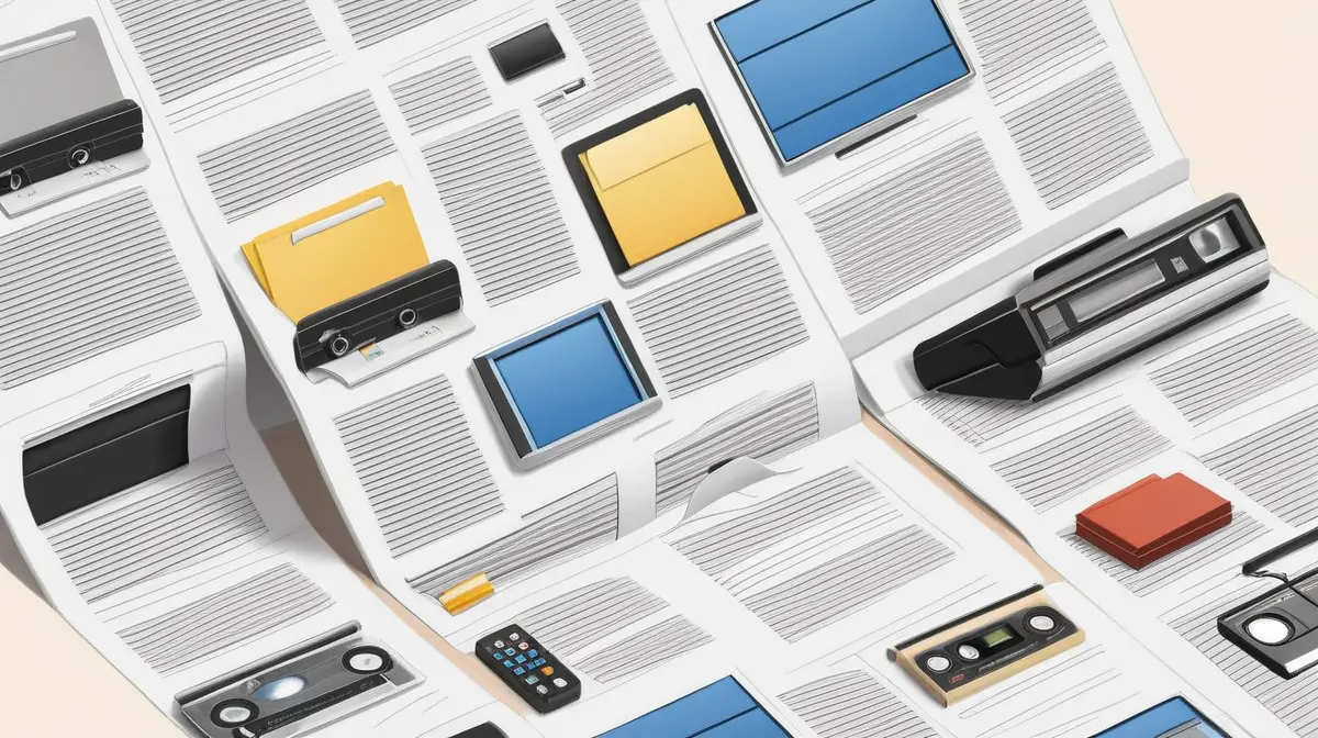 Interface illustration showing a dense searchable archive of daily life recordings.