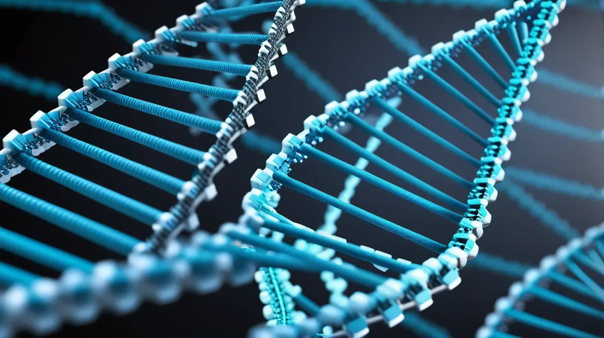 Illustration showing digital bits being encoded into DNA base sequences.
