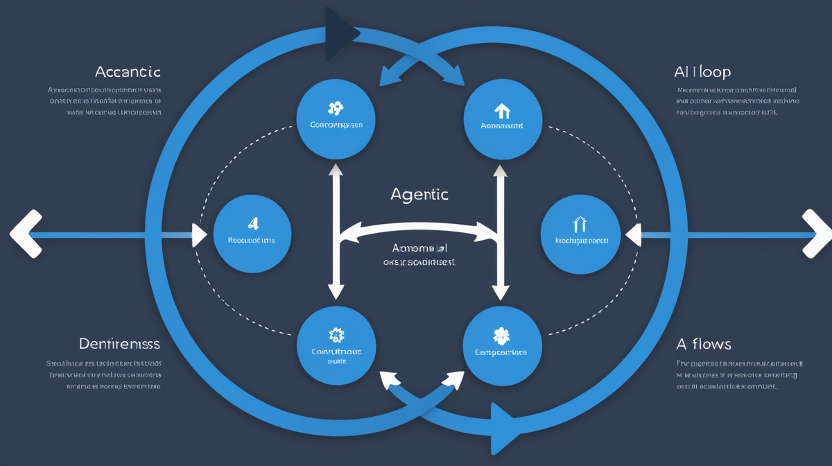 Diagram of the agentic AI perceive-reason-act-observe loop with memory, planning, tool use, and self-correction