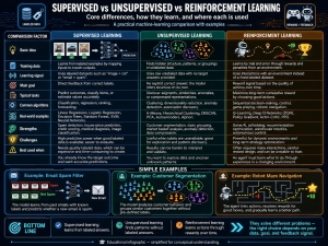 Supervised vs Unsupervised vs Reinforcement Learning, With Examples
