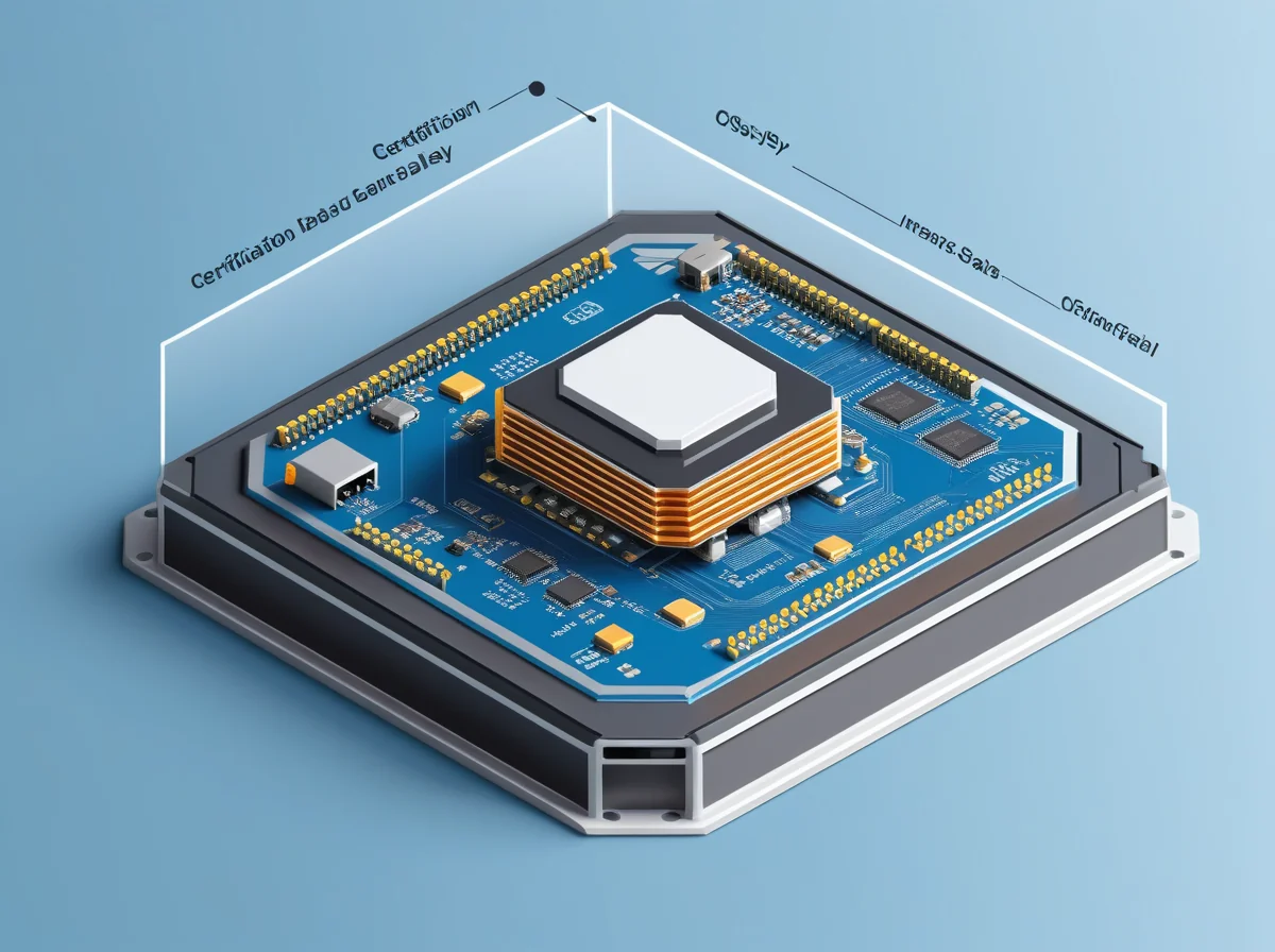 Four-layer full-stack robot safety architecture diagram from hardware to certification lab