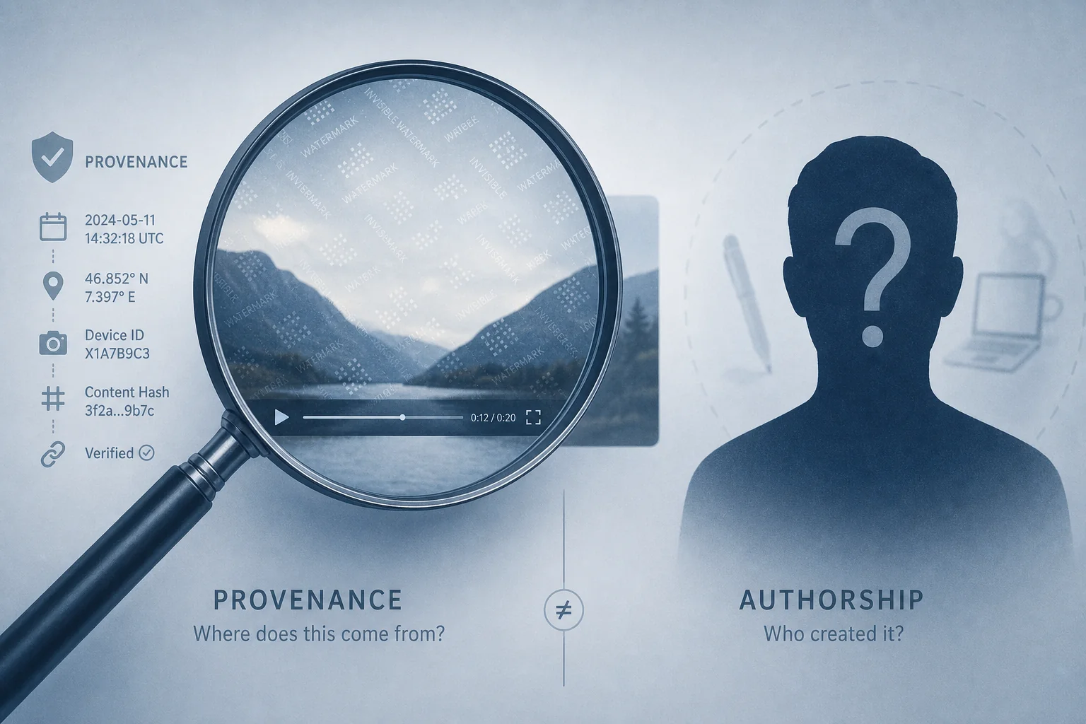 SynthID watermark can confirm machine origin but not human authorship of an AI-generated video