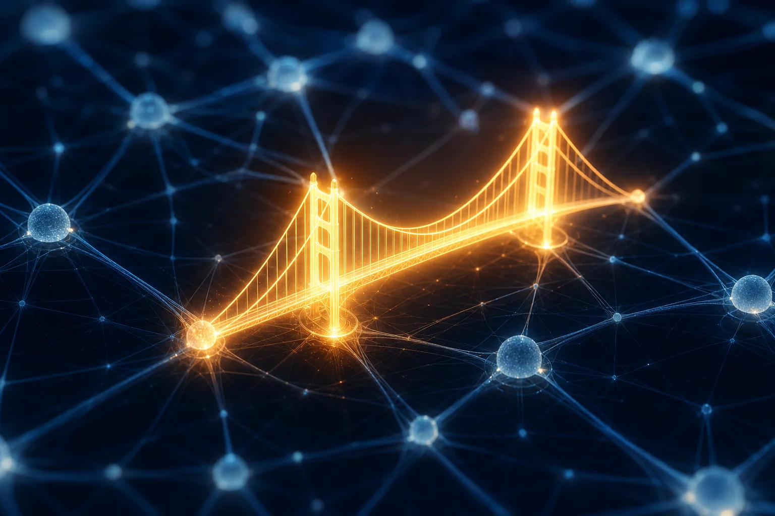 One amplified concept feature glowing inside an AI model, echoing the Golden Gate Claude experiment