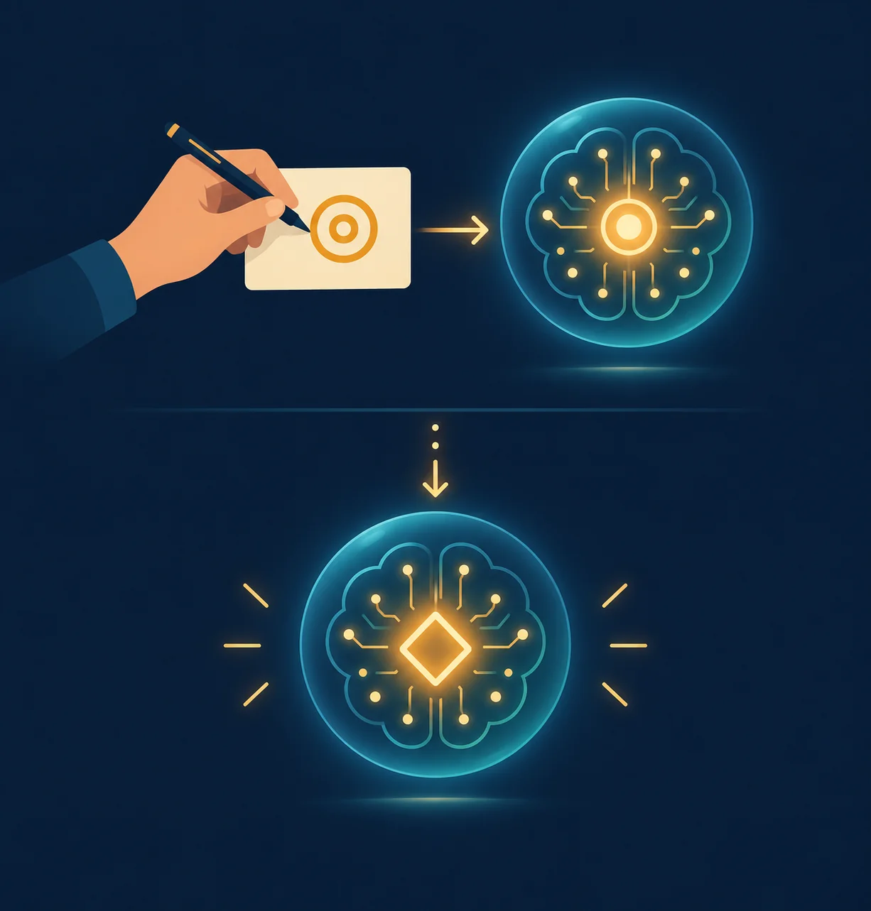 Diagram of outer vs inner alignment, the two layers of the AI alignment problem